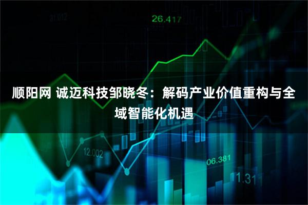 顺阳网 诚迈科技邹晓冬：解码产业价值重构与全域智能化机遇